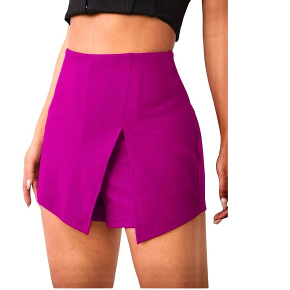 Royal Fuchsia Violet Split Skorts - Picture 4 of 15